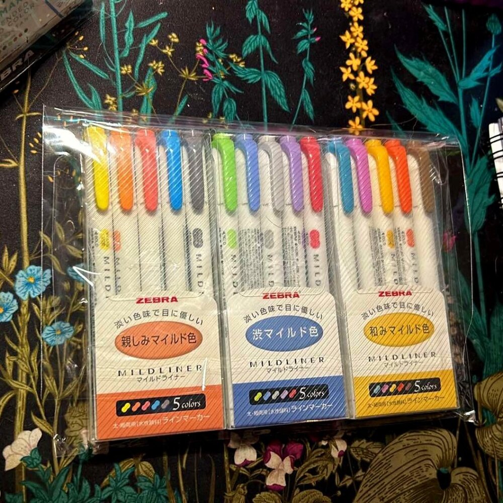 3, 5 piece sets of the Zebra Mildliners pens/highlighters NEW
